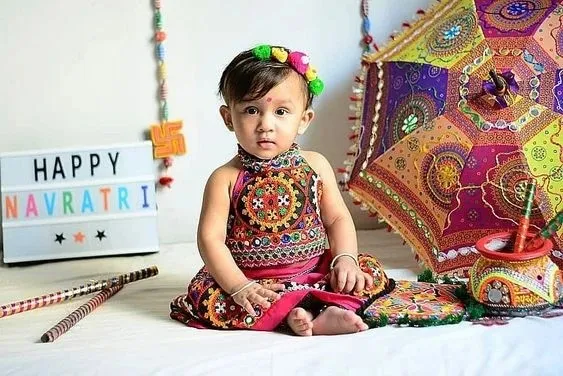 Traditional Attire for navratri baby girl shoot