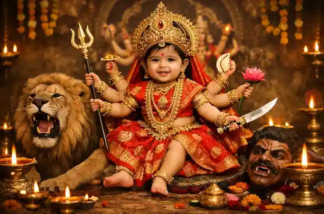 Navratri baby girl photoshoot ideas