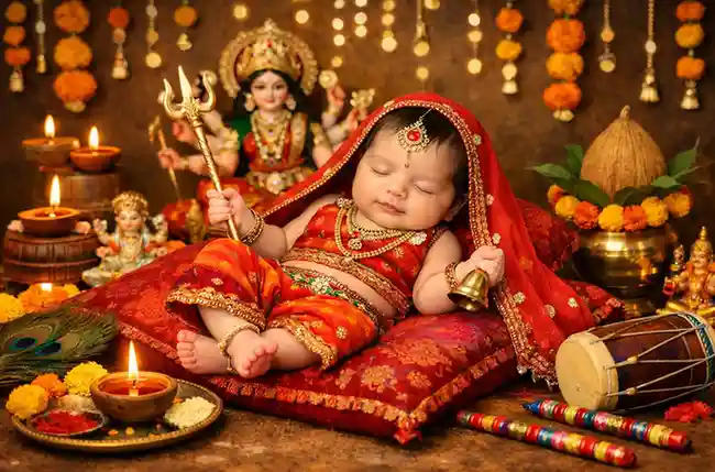 Traditional Attire for navratri baby girl shoot