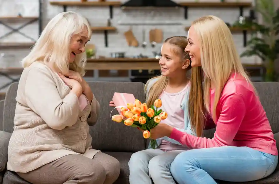 mothers day photoshoot with mom and grandmother