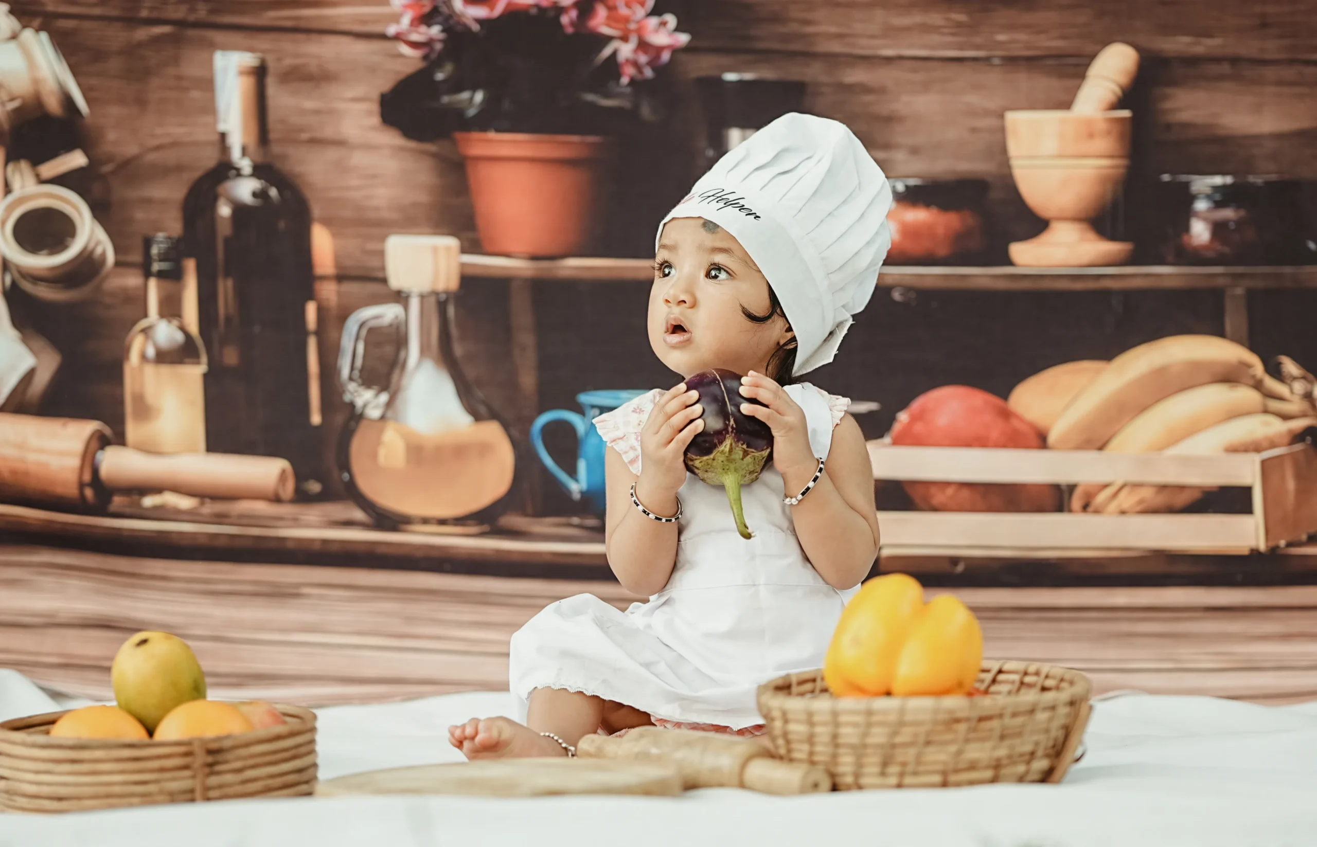 Styled theme setup for a baby portrait session in Guwahati by ChitraGeek Studios